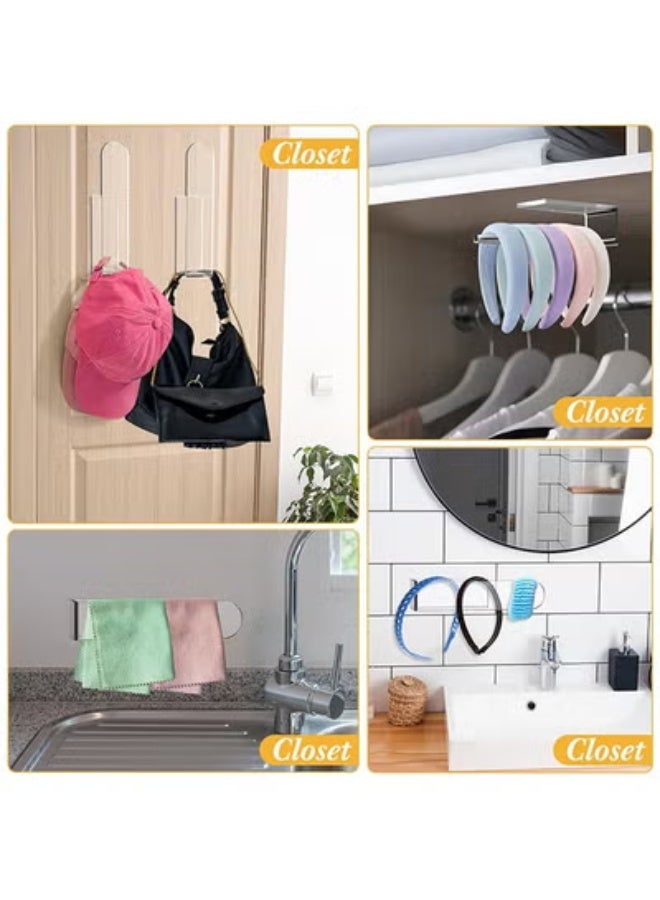 fantasize Sturdy Acrylic Hat Organizer, Multi-Purpose Clear Hat Hooks, Baseball Hat Organizer, Strong Adhesive Hat Storage Wall Mounted Hat Rack for Door Closet, Baseball Cap Accessories, 2Pcs - Image 2